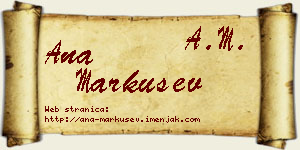 Ana Markušev vizit kartica